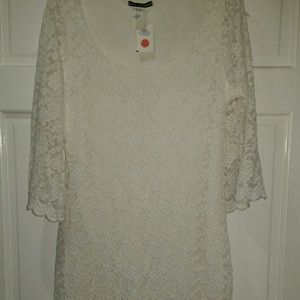 Bell Sleeve White Lace Dress